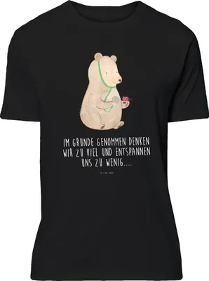 Produktbild von Mr. & Mrs. Panda Tshirt Bär Arzt - Schwarz - Geschenk, T-Shirt, Ärztin, Shirt, Doktor, Doktorin, Teddy, Motiv, Professor, oberteil, Statement-Shirt