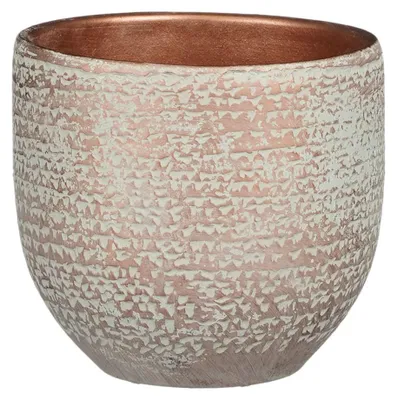 Produktbild von Mica Decorations Blumentopf - Terrakotta - Kupfer - Flocken -14x12cm