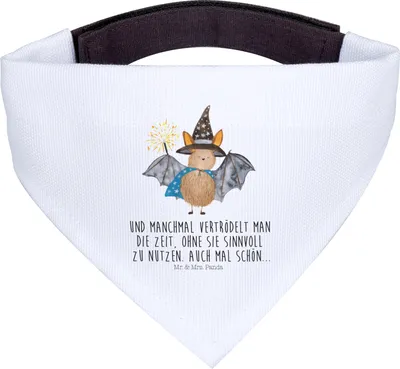 Produktbild von Mr. & Mrs. Panda Hund Halstuch Fledermaus Zauberer - Weiß - Geschenk, Hunde Bandana, Magier, Fledermäuse, Für, Frauen, Tuch, Lustige Sprüche, Reinsteigern