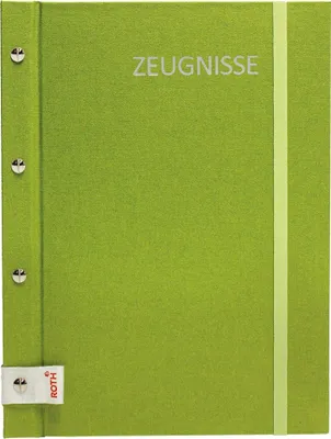 Produktbild von ROTH Zeugnismappe Metallium mit Buchschrauben - Green - mit 12 A4 Klarsichthüllen, erweiterbar