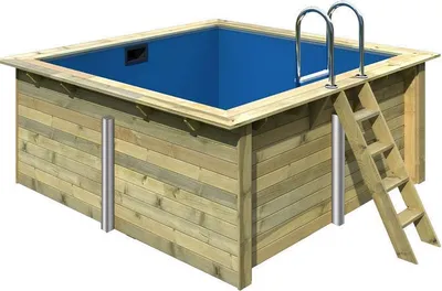 Produktbild von Holzpool SET Rechteck Folie blau 3,50 x 3,20 x 1,24 m