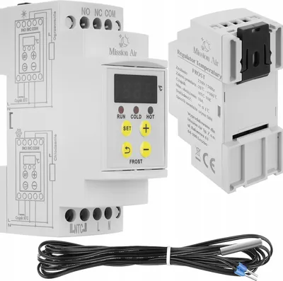 Zdjęcie produktu dla Regulator temperatury FROST na szynę DIN + czujnik NTC