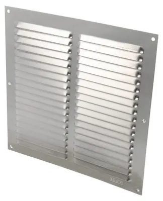 Produktbild von Amig Lüftungsgitter aus Aluminium, mit Moskitonetz, Maße: 200 x 200 mm, Silber