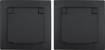 Produktbild von Schutzkontakt-Steckdose McPower Flair 250V/16A UP IP44 anthrazit,2er-Pack