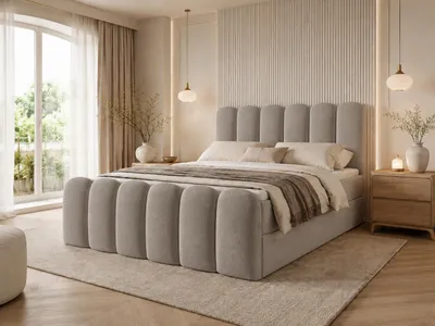 Produktbild von Emlar Boxspringbett Cuddle 200x200 - Komplett-Set mit Matratze und Topper - Polsterbett mit Bettkästen - Boxspringbett Grau (Magic Velvet 2218)