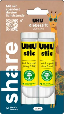 Produktbild von share Klebestift, 21g, 2 Stück Blister