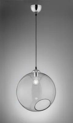 Immagine prodotto di Lampada a sospensione con lampadario a sfera in vetro fumé Ø35cm a una luce per tavolo da pranzo, isola cucina, cucina