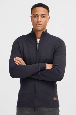 Produktbild von Blend BHNorman Herren Strickjacke Cardigan Feinstrick Pullover mit Stehkragen Reißverschluss Rippbündchen Baumwollmischung Regular fit