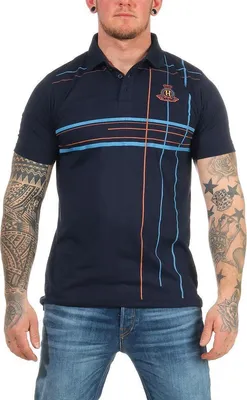 Produktbild von Herren Sport Polo Shirt Stretch Kurz-Arm; Dunkelbau M