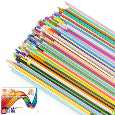 340 St. 3D-Pen-Filament, 34 Farben, 2,5 mm PCL, niedrige Temp.