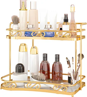 Produktbild von Heikoeco® Schminktisch Organizer, Luxus-make up Organizer,organizer,make up organizer,schminktisch aufbewahrung,  (Elegantes Rosa, 2 Ebenen)