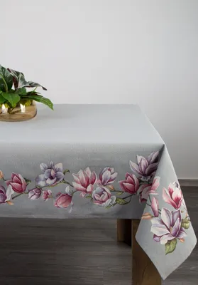 Zdjęcie produktu dla Dekoracyjny obrus gobelinowy 1214 jasnoszary czarny szary 140x180 cm -5%