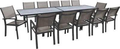 Image de Salon de jardin repas extensible "Lagos" - 200/320 cm - Taupe - 12 places