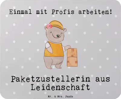 Produktbild von Mr. & Mrs. Panda Mousepad Paketzustellerin Leidenschaft - Grau Pastell - Geschenk, Paketbotin, mausteppich, Mauspad, Witzig, Mouse Pad, Spruch, Lustig, laptop
