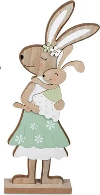 Produktbild von Hase m.Kind 30 Holz handbemalt