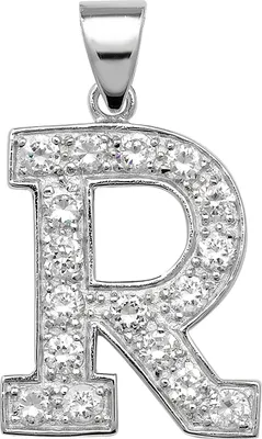Produktbild von Stylischer 925 Sterling Silber Buchstaben / Initiale Damen - Anhänger mit Zirkonia; TRS35301LTR
