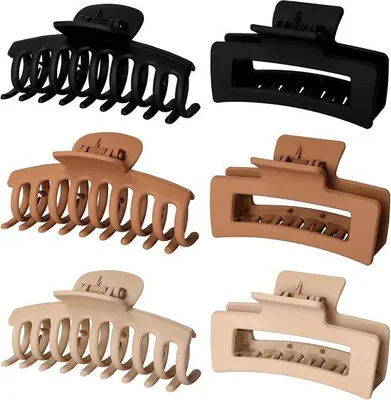 Produktbild von Famanu Haarclips Set 6 Stück – Starke Klauenclips für dickes und dünnes Haar – Mittelgroß