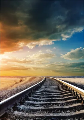 Produktbild von Wallario selbstklebendes Poster - Bahnschienen ins Ungewisse, Größe: 70 x 100 cm