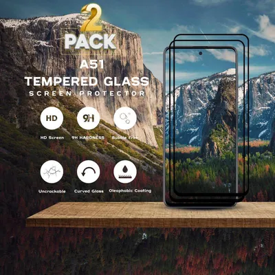 Obrázok produktu pre 2-balenie Samsung Galaxy A51 Ochranné sklo na displej - Tvrdené sklo 9H - Super kvalita 3D