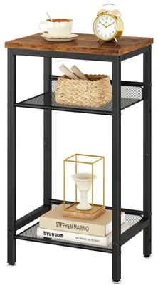 Immagine prodotto di Tavolino da salotto con ripiani - Industriale - Marrone rustico - 38 x 28 x 73 cm