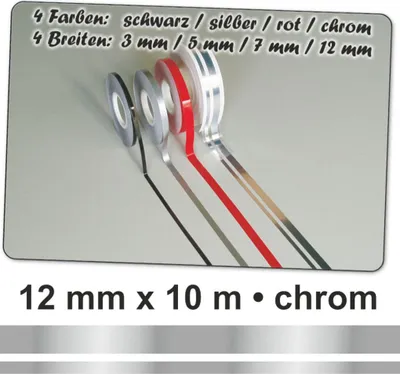 Produktbild von Hermann Schütz Auto Zierstreifen Deco-Stripe chrome - DOPPELSTREIFEN