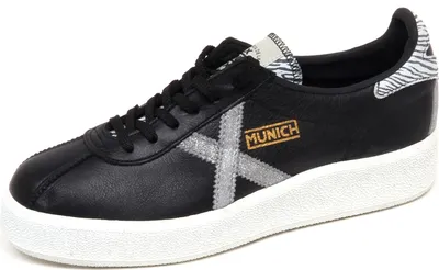 Zdjęcie produktu dla F6184 sneaker donna czarny/srebrny MUNICH BARRU SKY skórzane buty damskie