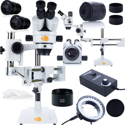 Produktbild von Rosfix Stereoskopisches Trinokularmikroskop Jupiter Pro MSJP-T-SDMS1 + 56x LED-Beleuchtung + Rosfix 0,5x Linse