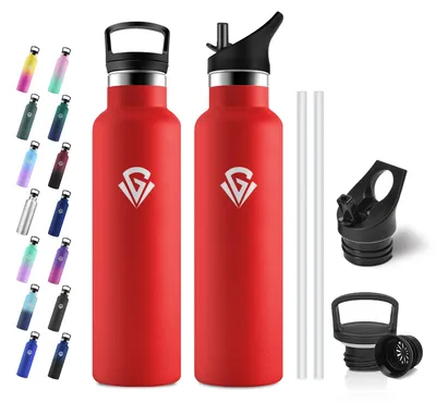 Produktbild von JAPORIA Thermosflasche 750ml Edelstahl mit Strohhalm, BPA-frei, Auslaufsicher, K