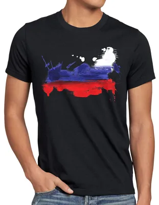 Produktbild von BaumwolleCloud Flagge Russland Herren T-Shirt Fußball Sport Russia WM EM Fahne