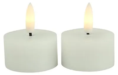 Productafbeelding van Countryfield LED-theelichthouder - 2 stuks - wit - Ø 4 cm x H 5,2 cm