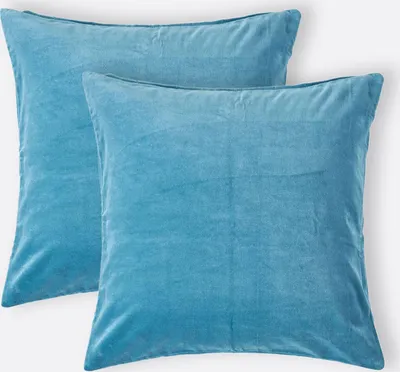 Produktbild von HOMESCAPES Samt-Kissenbezug 2er-Set in Himmelblau, 40 x 40 cm