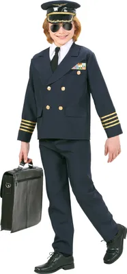 Produktbild von Kostüm Pilot Kinder Größe 128 - 164 cm Pilotenverkleidung Pilotenkostüm 128 cm