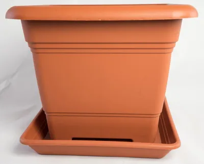 Produktbild von Terracotta-Pflanzgefäß NORA, 48 cm, mit Untersetzer