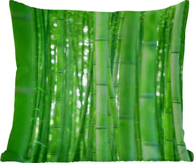 Produktbild von MuchoWow® Zierkissen Sofakissen Wohnzimmer Dekokissen 45x45 cm Arashiyama-Bambuswald aus der Nähe - Schlafpolster - Polster für das Sofa