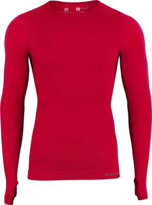 Produktbild von Baselayer Longsleeve Unterzieh-Shirts Langarm Seamless - WARM UP -, Herren Sport Shirts – Rot – Gr.: L/XL