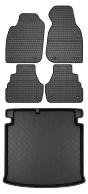 Zdjęcie produktu dla Dywaniki gumowe + mata bagażnika do Audi A6 C5 1997-2004 (sedan) – czarne, dopasowane – Wielganizator SolidPRO
