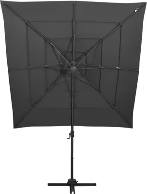 Obrázok produktu pre vidaXL Slnečník s hliníkovým stožiarom 4-vrstvový antracit 250x250 cm