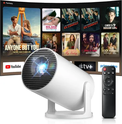 Produktbild von Projektor, Beamer, 4K WiFi6 und BT 5.0 mit Eingebaute Android OS 11.0 Projektor YouTube vorinstallieren, All Round-Design, 130 Zoll, 360-Grad-Flip
