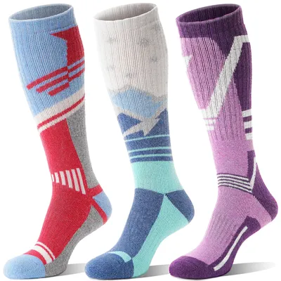 Produktbild von 3 Paar Wolle Ski Socken Thermisch Warm Kniehoch