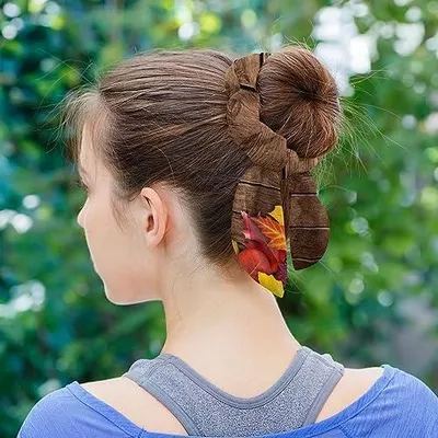 Produktbild von 6 Haargummis mit Retro-Blumenmuster und gepunktetem Hintergrund, Haarschal-Scrunchies mit Schleife und elastische Pferdeschwanzhalter für Frauen, Teenager und Mädchen