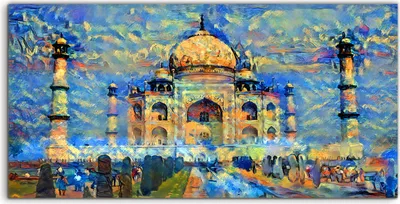Produktbild von Coloray Canvas 100x50  Wandbild Leinwand Bilder Kunst Bild Malerei taj mahal Stadt