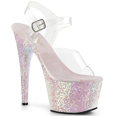 Produktbild von ADORE-708LG Damen Sandale von Pleaser, Transparent Weiß , EU 42, US 12