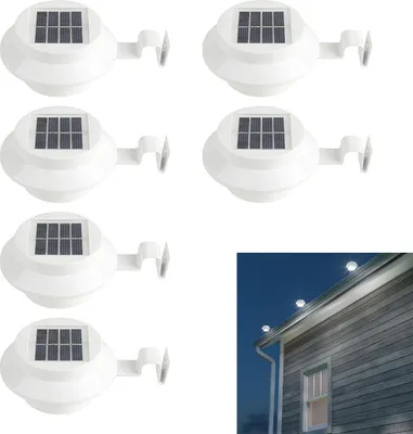 Produktbild von Solar LED Licht für Außenbereich, 6 Stück, Zaun, Dachrinne, Wasserablauf, Gartenlampe, Wetterfest