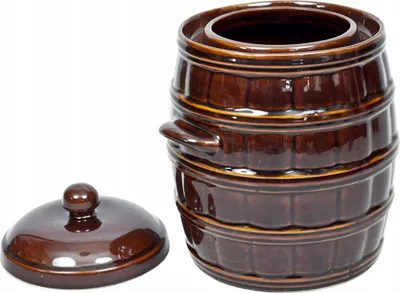 Immagine prodotto di Barile, vaso in terracotta 12l a tenuta stagna con coperchio e flangia in Vetroceramica