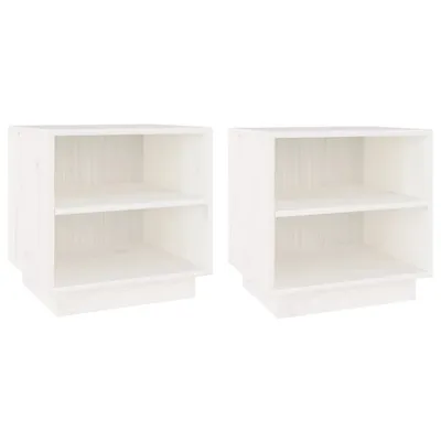 Obrázek produktu pro Noční stolky 2 ks bílé 40 x 34 x 40 cm masivní borové dřevo
