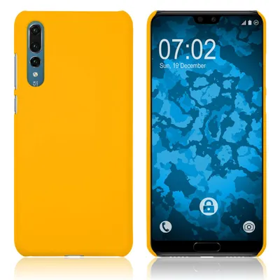 Produktbild von PhoneNatic Case kompatibel mit Huawei P20 Pro - Hülle gelb gummiert Hard-case Cover