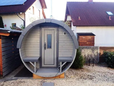 Immagine prodotto di Sauna in botte Sauna da giardino Sauna a botte Capanna-sauna Sauna in legno