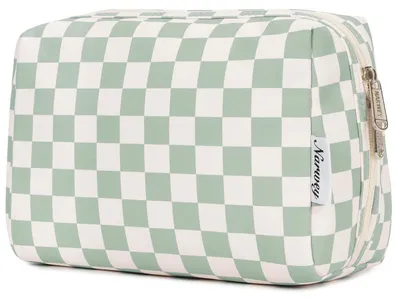 Productafbeelding van Make-uptas dames, groot, met rits, mintgroen, waterafstotend, 22 x 15 x 10 cm
