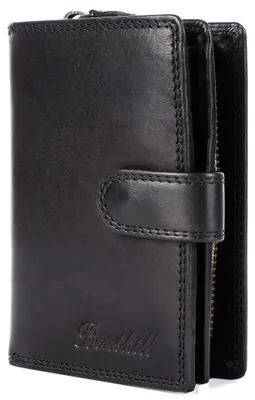 Produktbild von Benthill Damen Portemonnaie Leder | Echtleder Damen-Geldbörse mit RFID Schutz | Frauen Portmonee Mittelgroß | Vintage Ledergeldbörse inkl. Geschenkbox