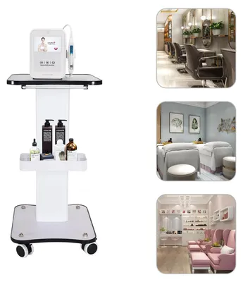 Image de Chariot de beauté multifonctionnel blanc sur roulettes